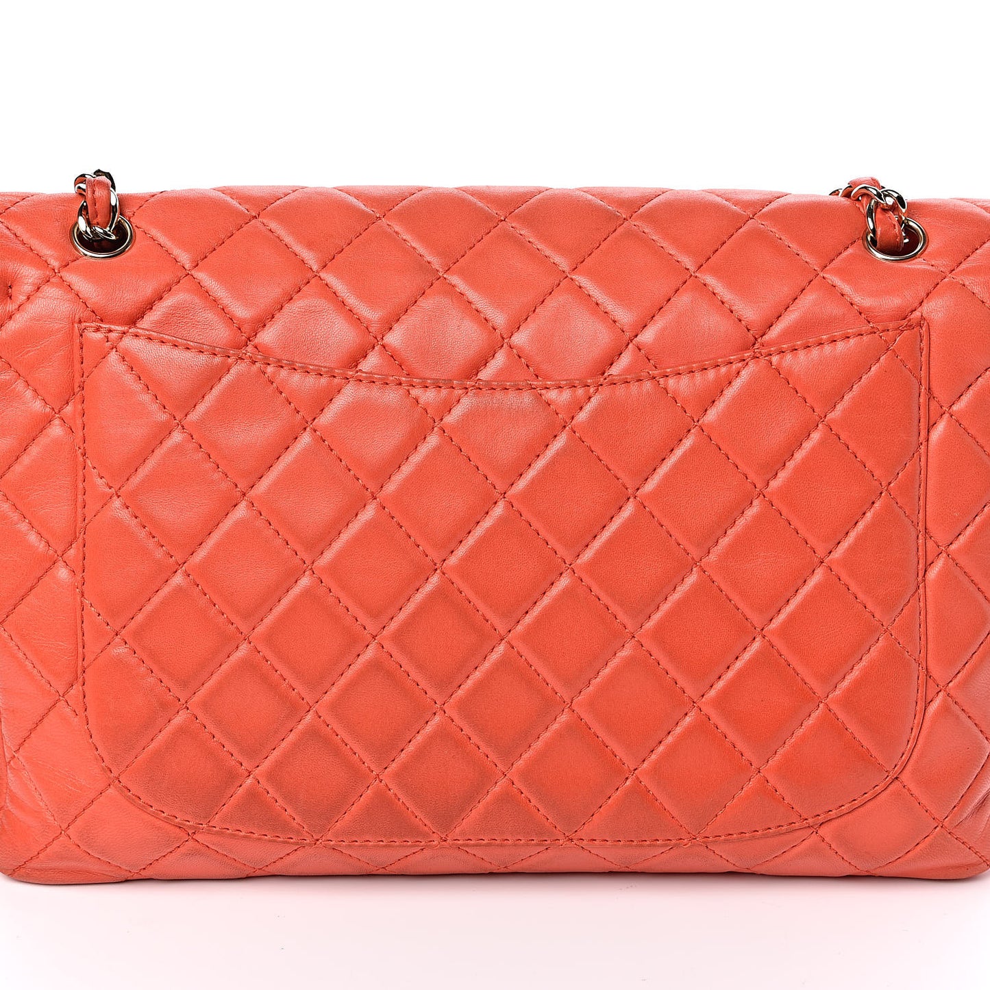 Lambskin Quilted XL Maxi Single Flap Red