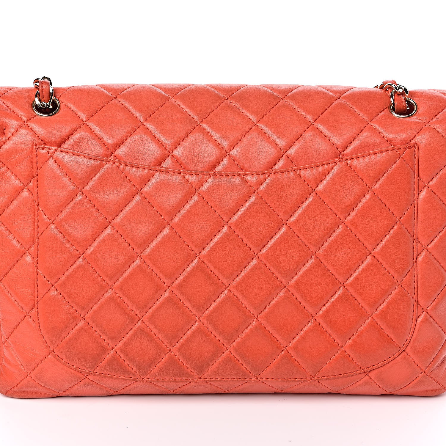 Chanel Lambskin Quilted XL Maxi Single Flap Red 15 of 16