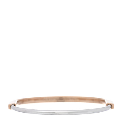 Tiffany 18K Rose White Gold Diamond Narrow Tiffany Lock Half Pave Bangle Bracelet 3 of 5