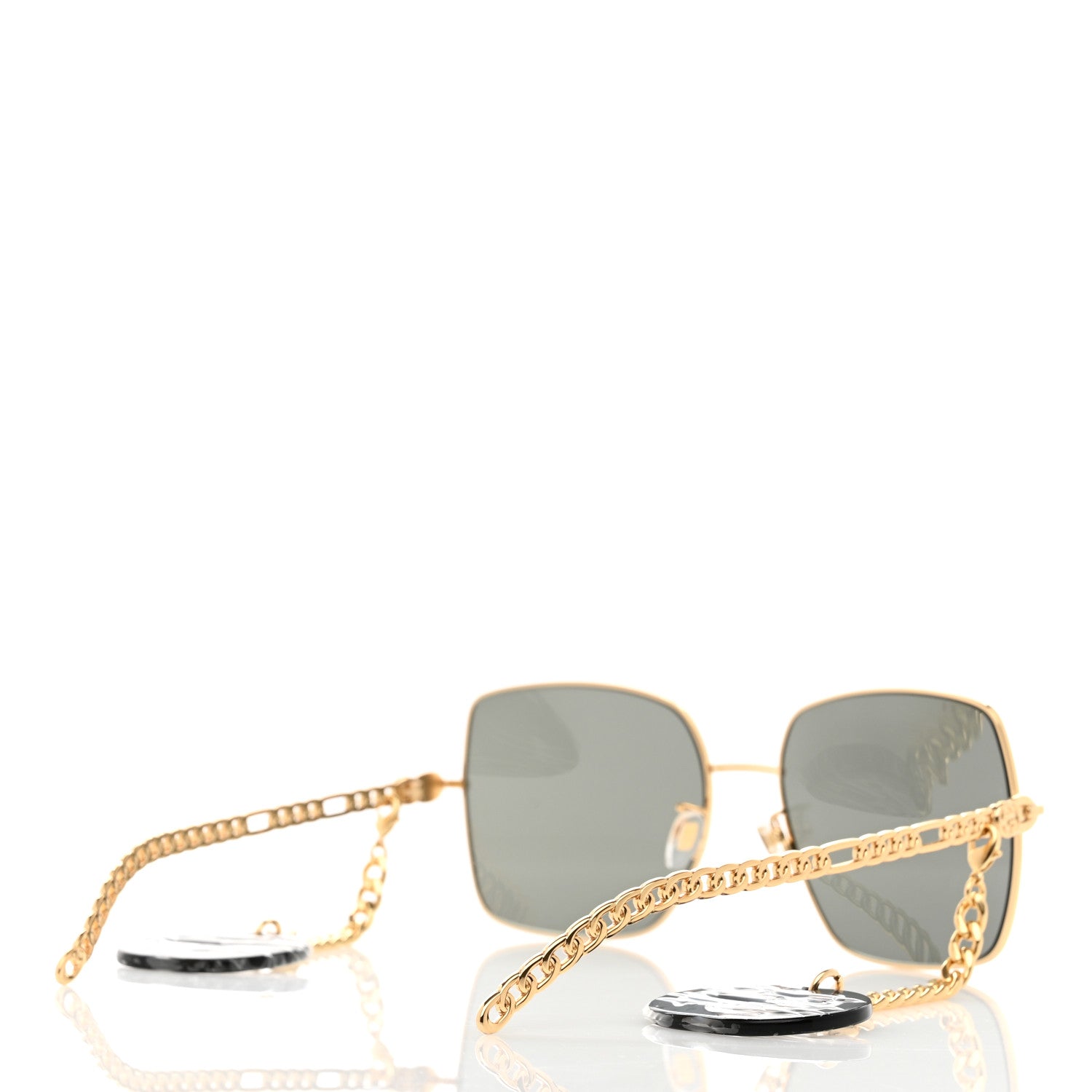 Gucci Square Frame Oversized Sunglasses GG0724S Gold 5 of 9