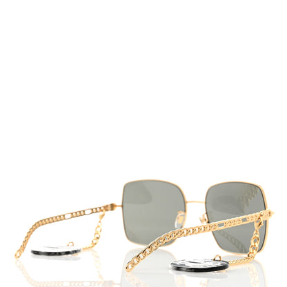 Gucci Square Frame Oversized Sunglasses GG0724S Gold 5 of 9