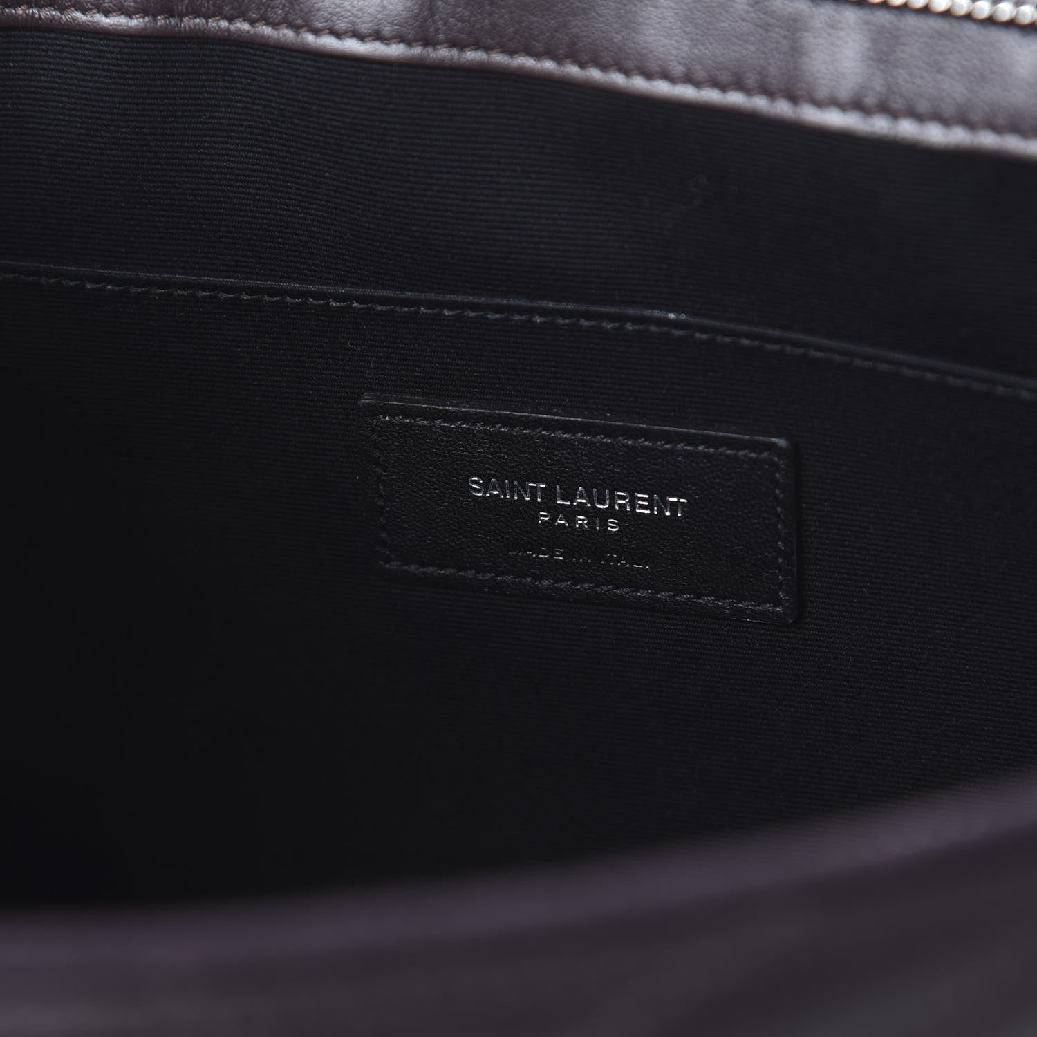 Saint Laurent Calfskin Matelasse Chevron Monogram Document Holder Amaranto 8 of 11