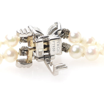 Tiffany Platinum Diamond Pearl Victoria Two-row Bracelet 5 of 7