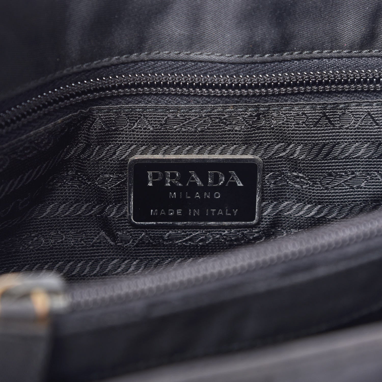 Prada Tessuto Nylon Chain Shoulder Bag Black 8 of 9