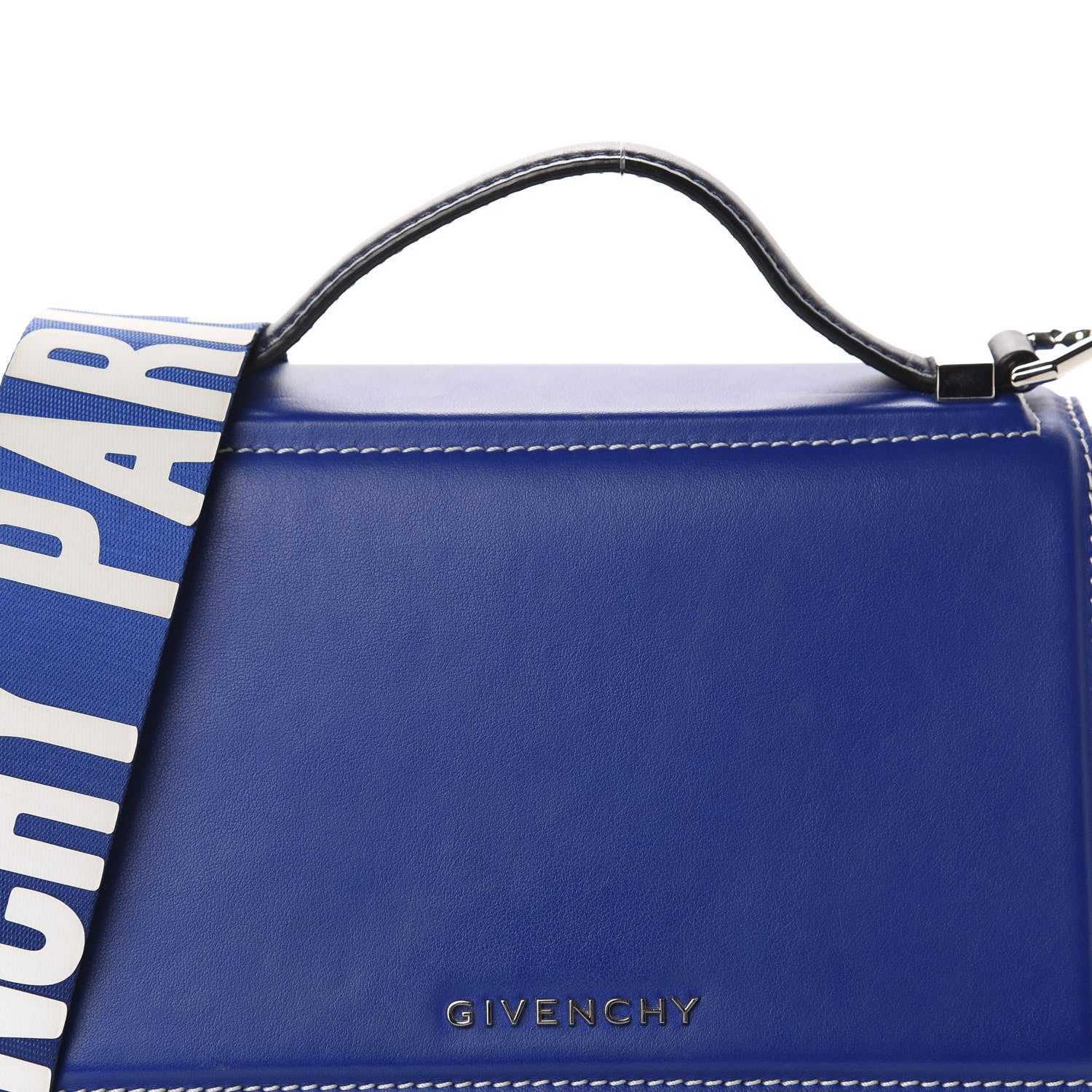 Givenchy Calfskin Mini Pandora Box Logo Strap Crossbody Bag Moroccan Blue 10 of 10