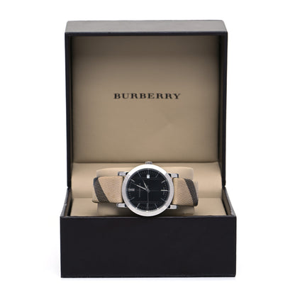 Burberry Stainless Steel Calfskin 38mm Heritage Nova Check Quartz Watch Black BU1772 5 of 5