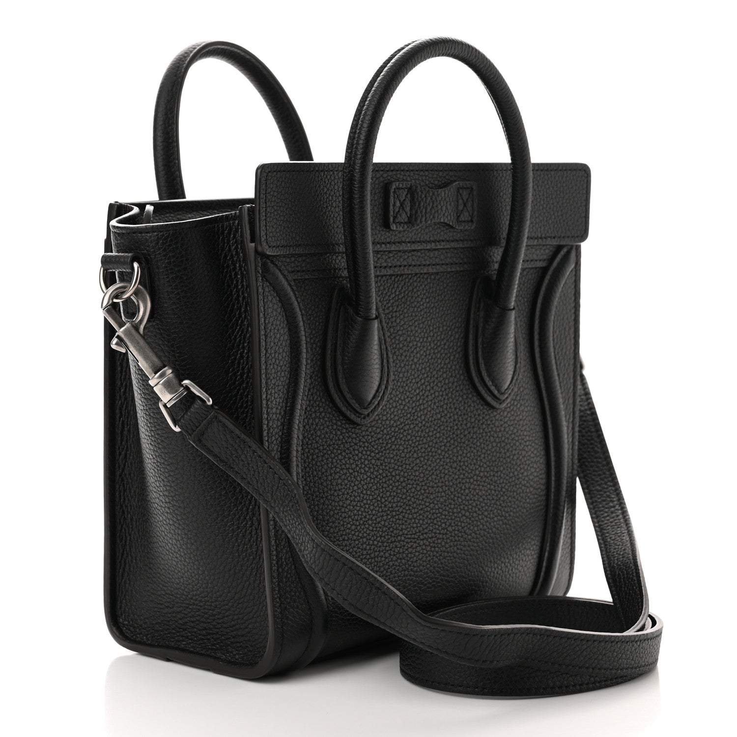 Celine Drummed Calfskin Nano Luggage Black 3 of 11