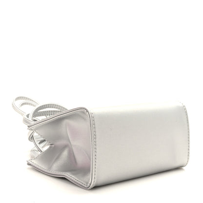 Telfar Metallic Vegan Leather Small Shopping Bag Silver 4 of 8