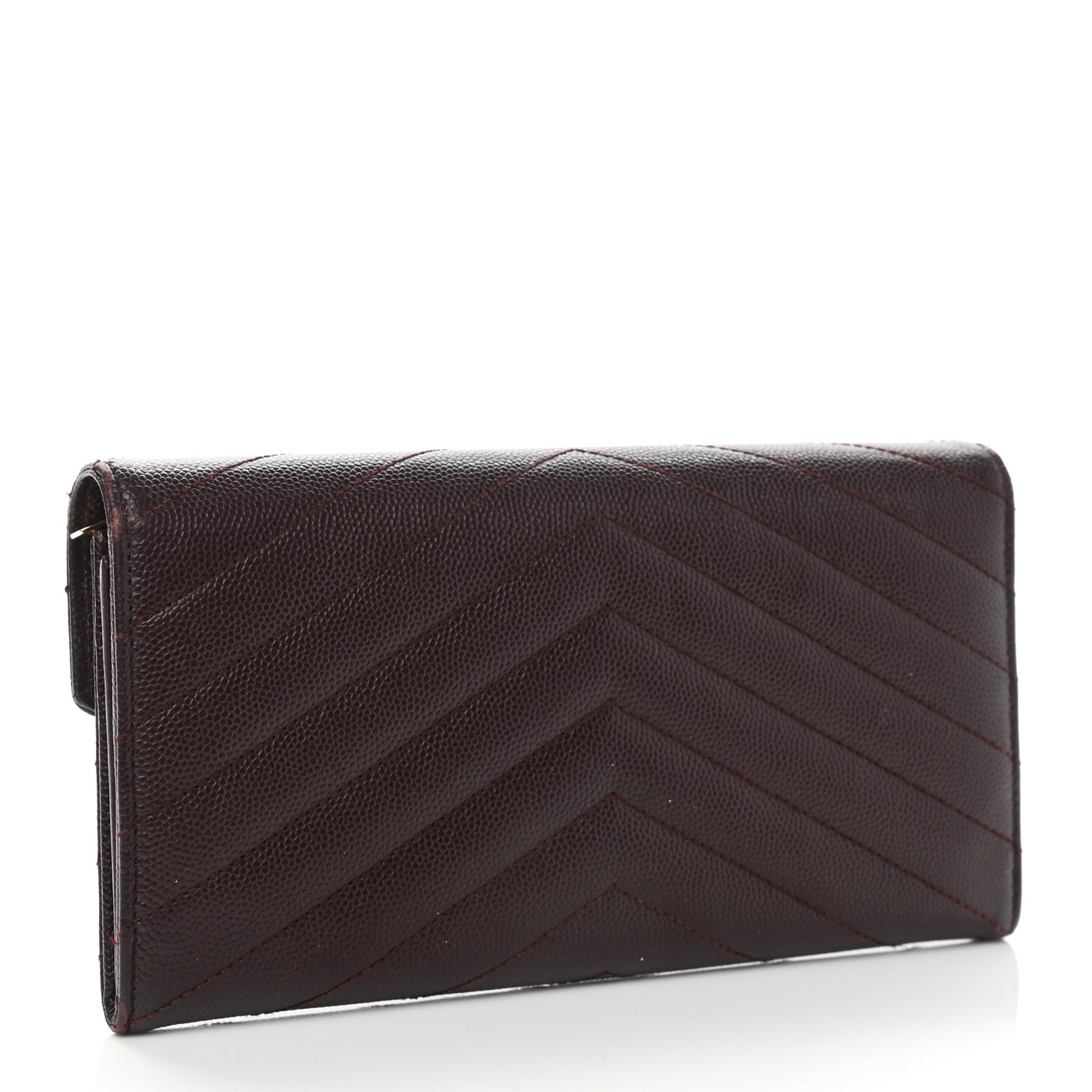 Grain De Poudre Matelasse Chevron Monogram Flap Wallet Rouge Legion
