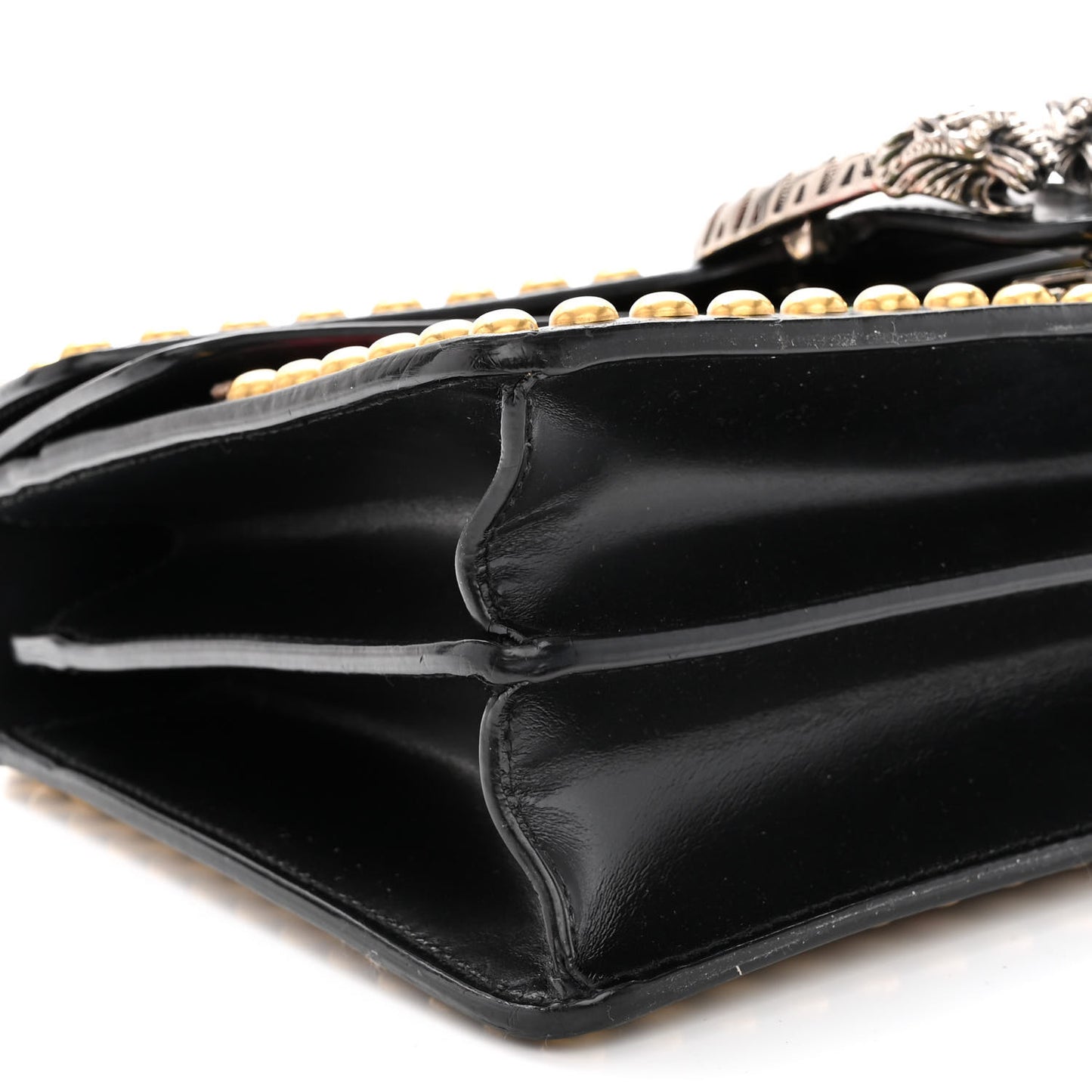 Calfskin Floral Embroidered Studded Small Dionysus Shoulder Bag Black