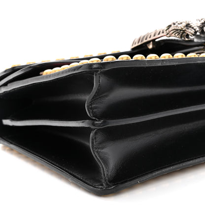 Gucci Calfskin Floral Embroidered Studded Small Dionysus Shoulder Bag Black 9 of 12