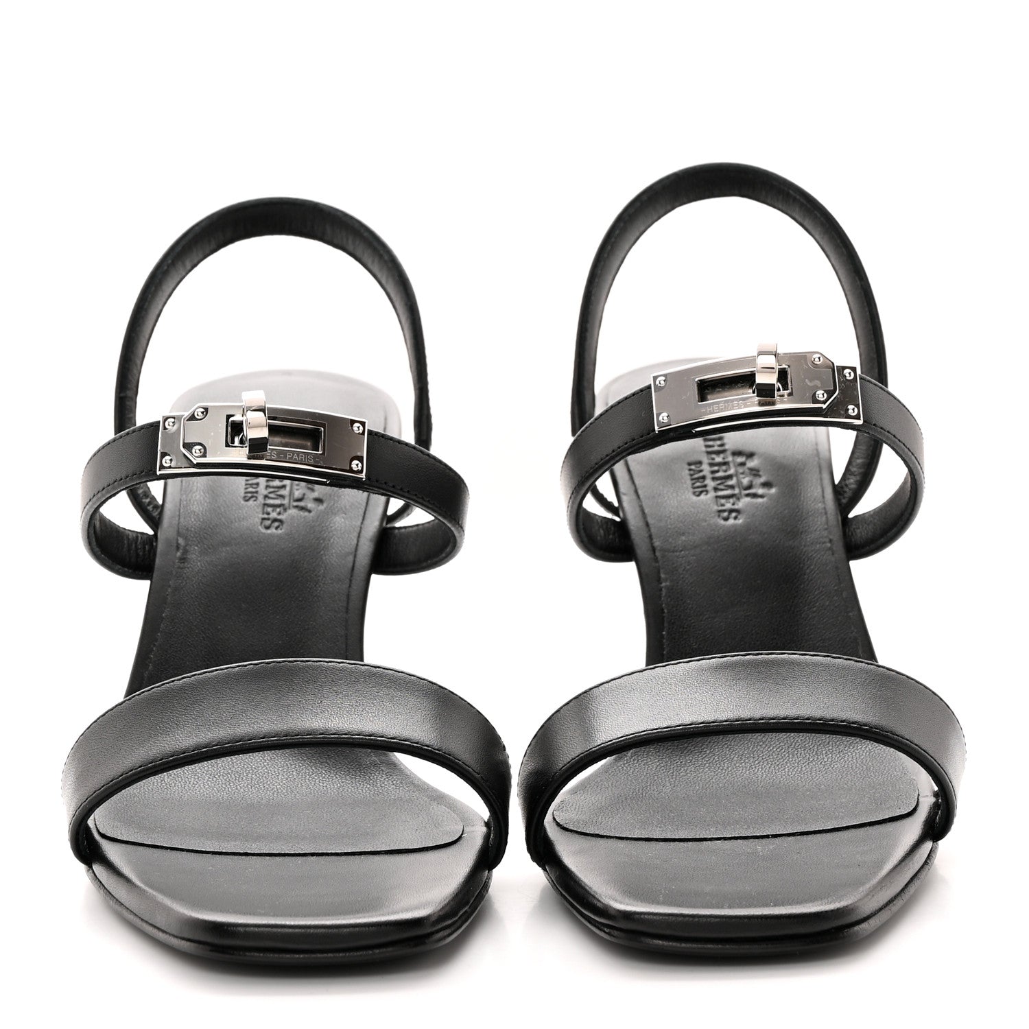 Hermes Calfskin Glamour 75 Sandals 36 Black 2 of 10