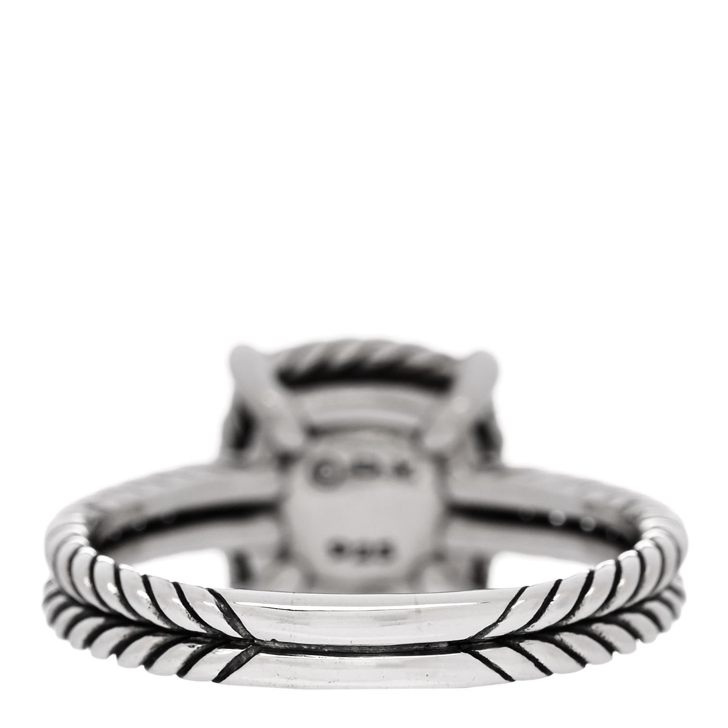 Sterling Silver Diamond Black Orchid 9mm Chatelaine Pave Bezel Ring 61 9.75