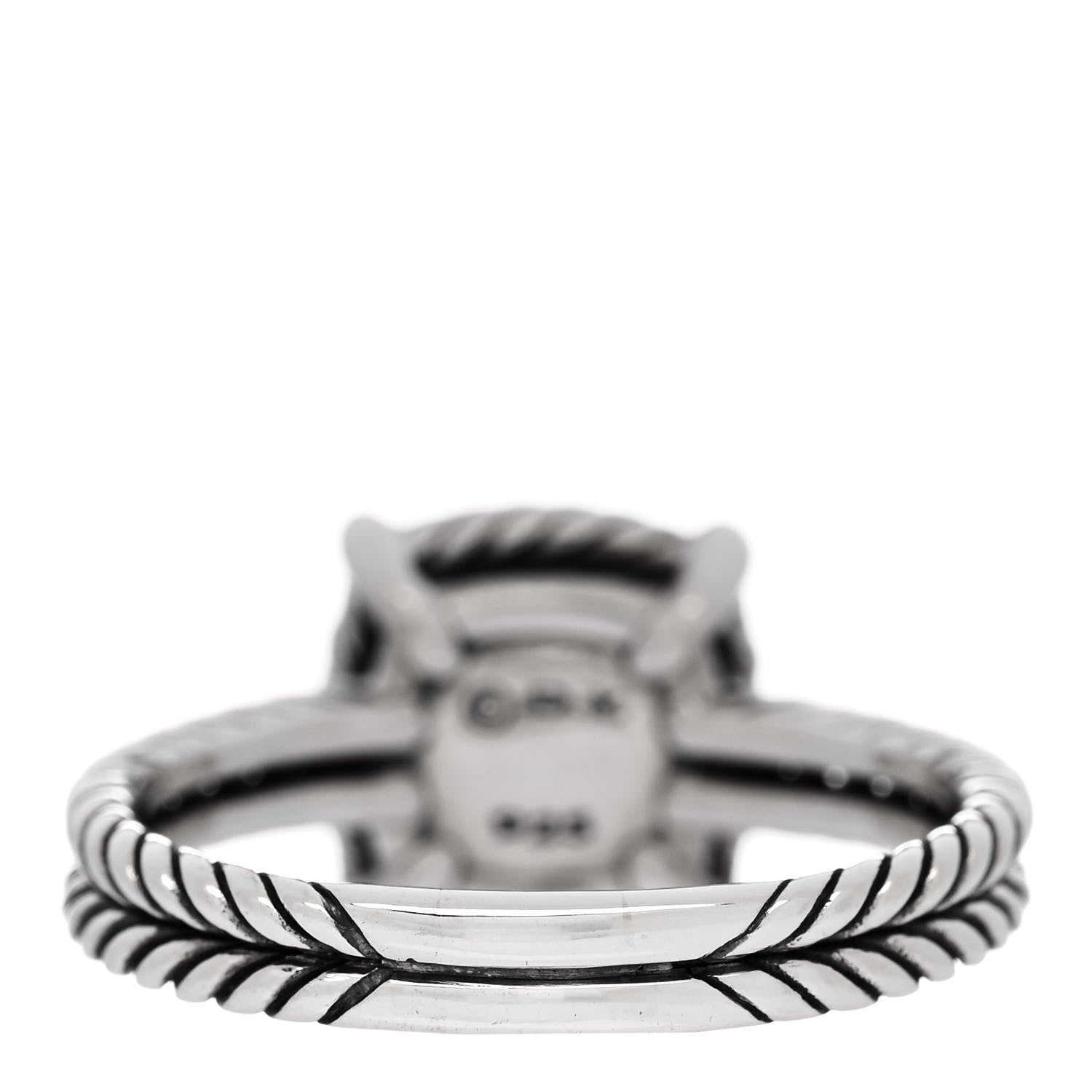 David Yurman Sterling Silver Diamond Black Orchid 9mm Chatelaine Pave Bezel Ring 61 9.75 4 of 5