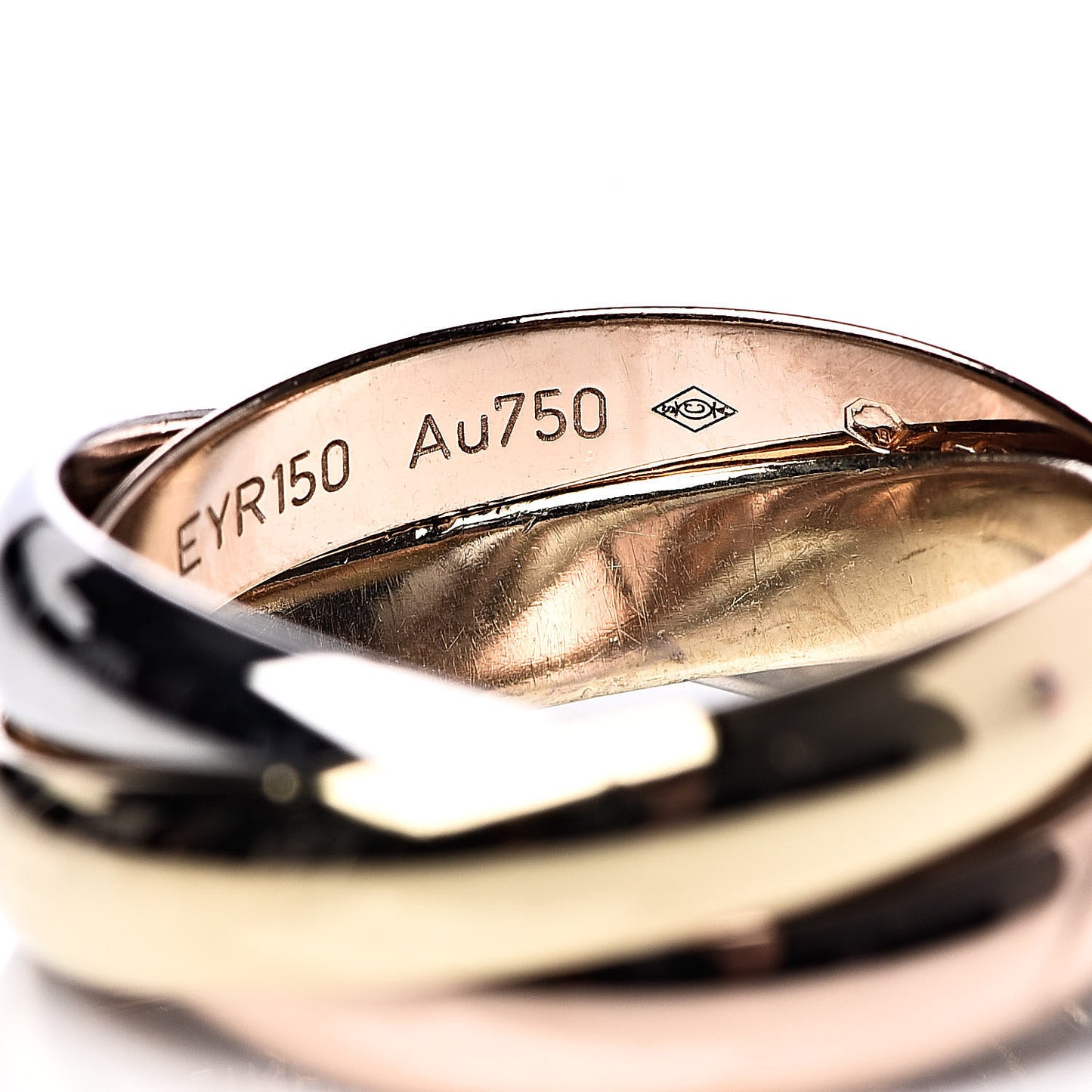 18K Pink Yellow White Gold Classic Trinity Ring 49 4.75