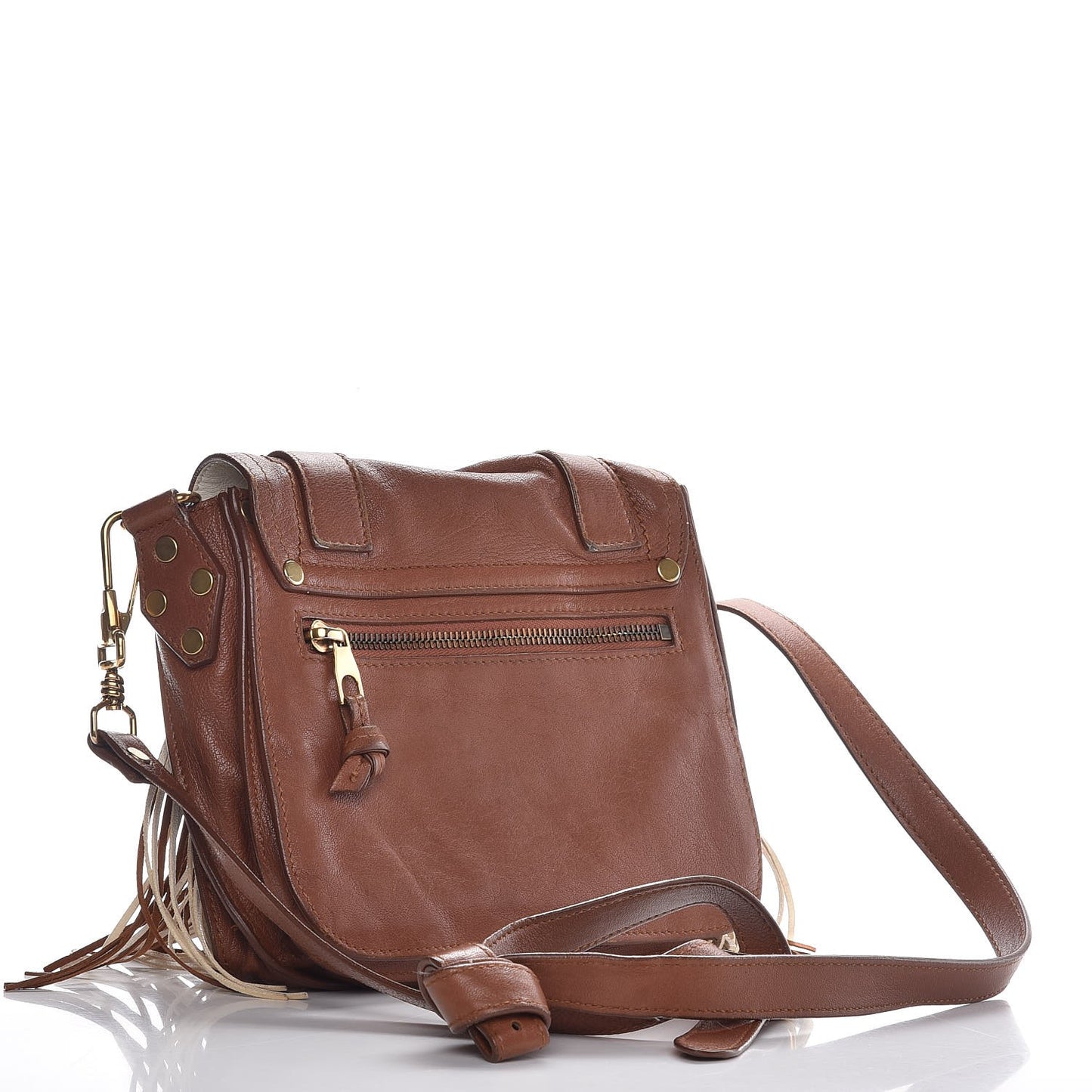 Lambskin Fringe PS1 Crossbody Pouch Dune