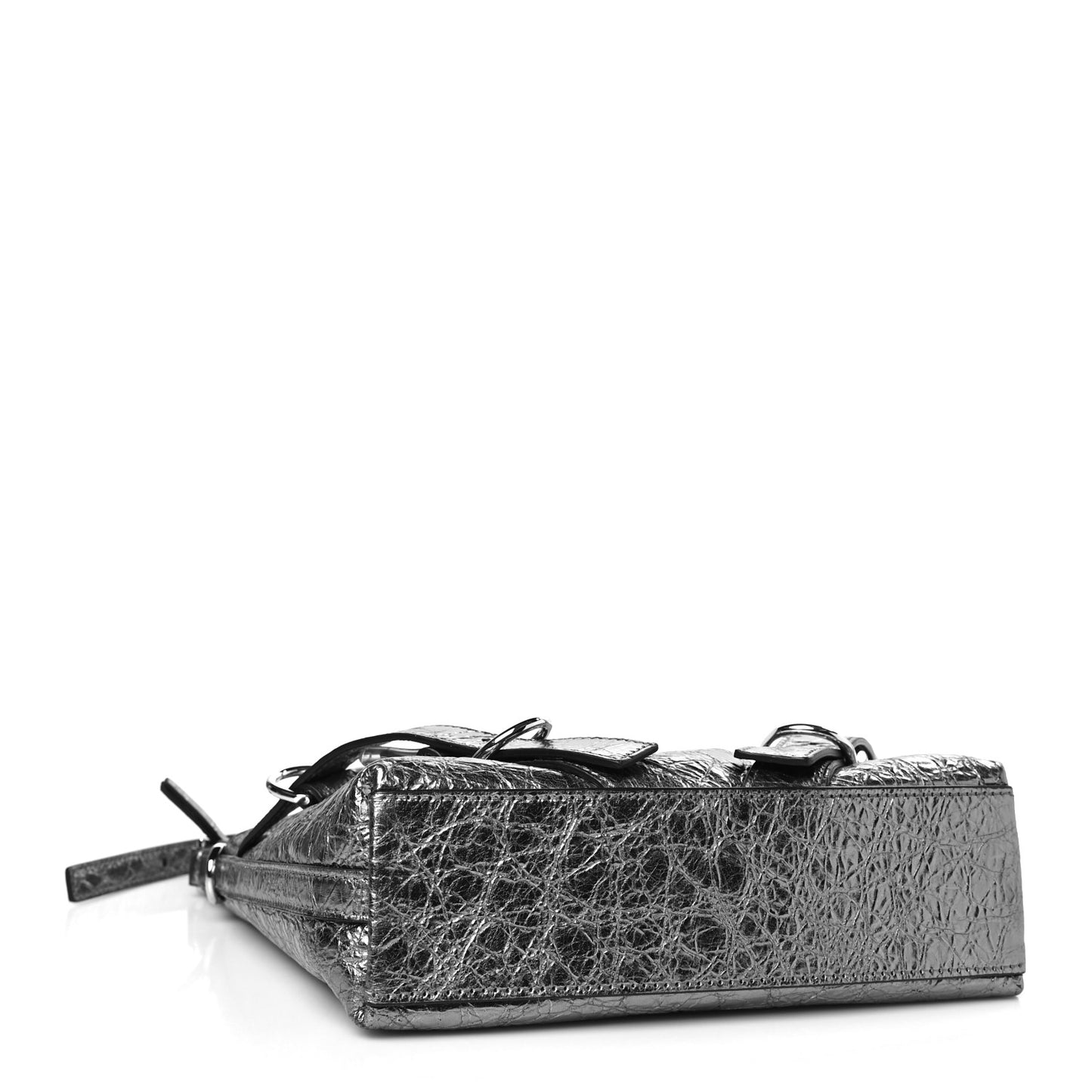 Metallic Calfskin Small Voyou Bag Silver