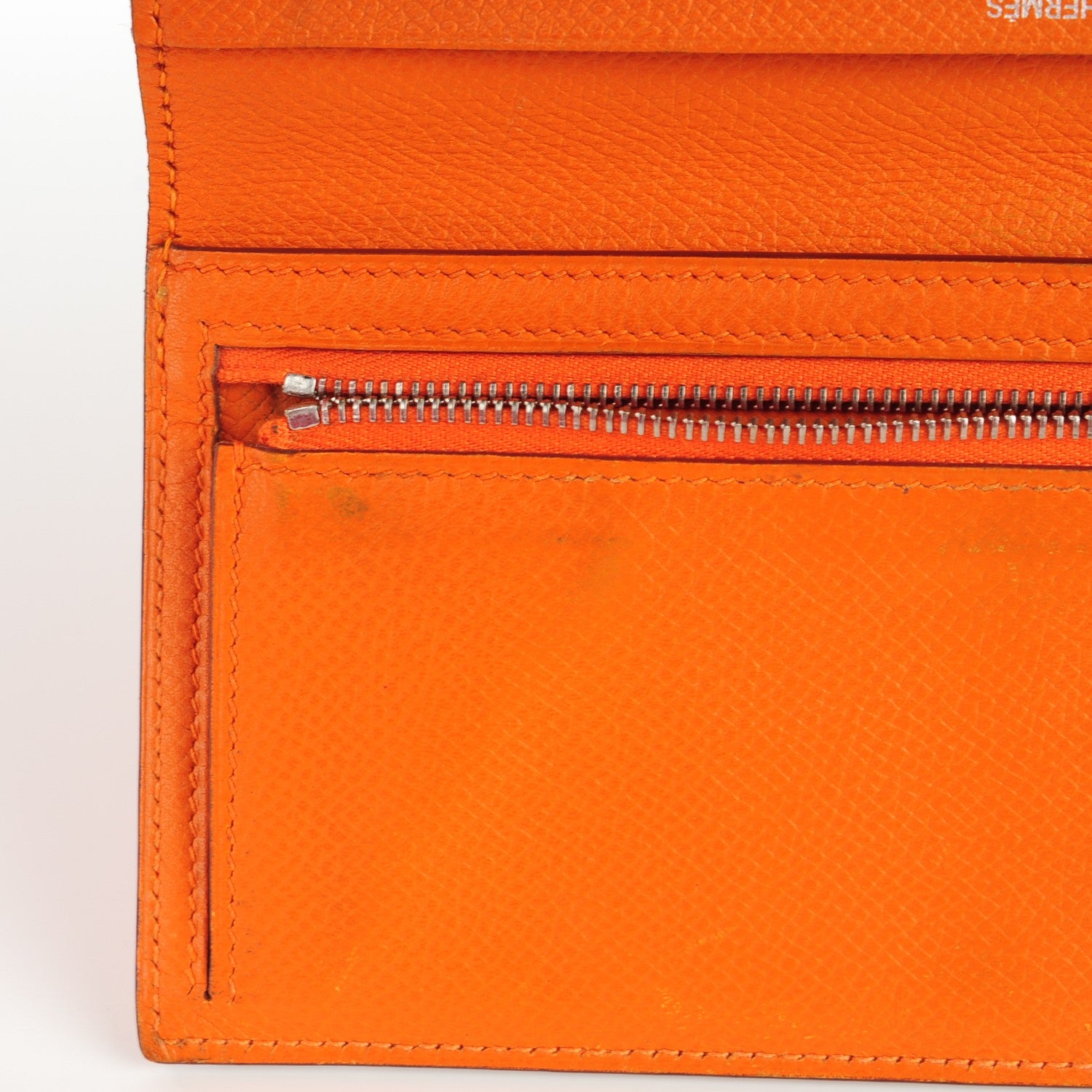 Hermes Epsom Bearn Gusset Wallet Orange 6 of 15