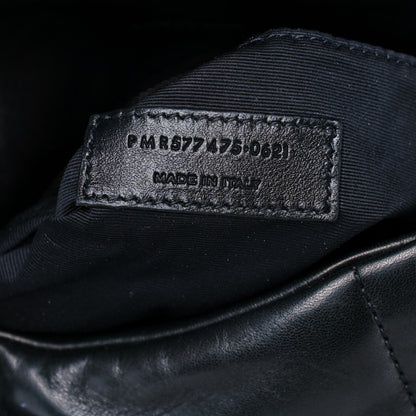 Saint Laurent Lambskin Quilted Medium Loulou Puffer Monogram Chain Satchel Black 7 of 10