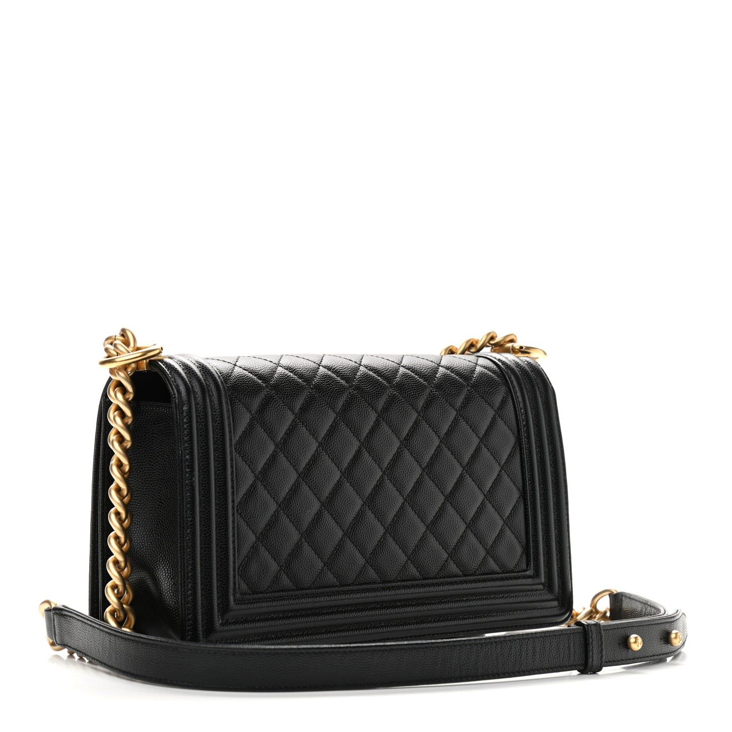 Caviar Quilted Medium Boy Flap Black