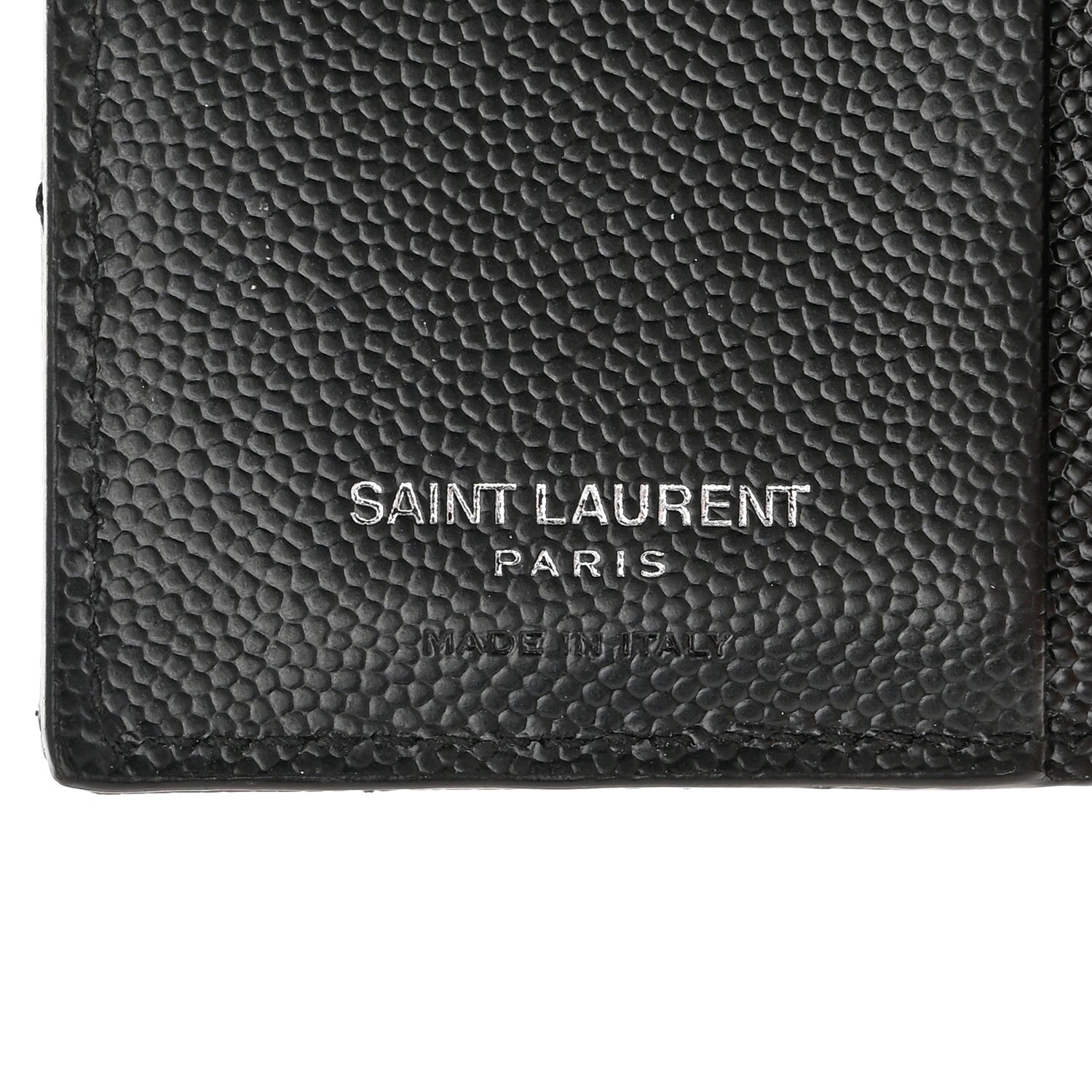 Saint Laurent Grain De Poudre Matelasse Chevron Monogram Zipped Card Case Black 6 of 10