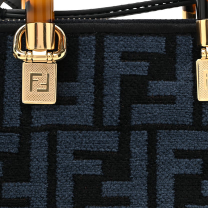 Fendi Chenille Vitello King Plexiglass FF Mini By The Way Top Handle Boston Bag Blue Black 8 of 10