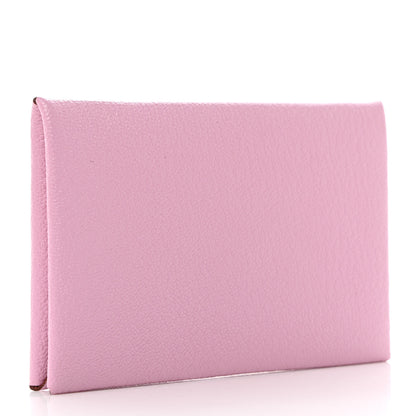 Hermes Chevre Mysore Calvi Card Case Mauve Sylvestre 3 of 8