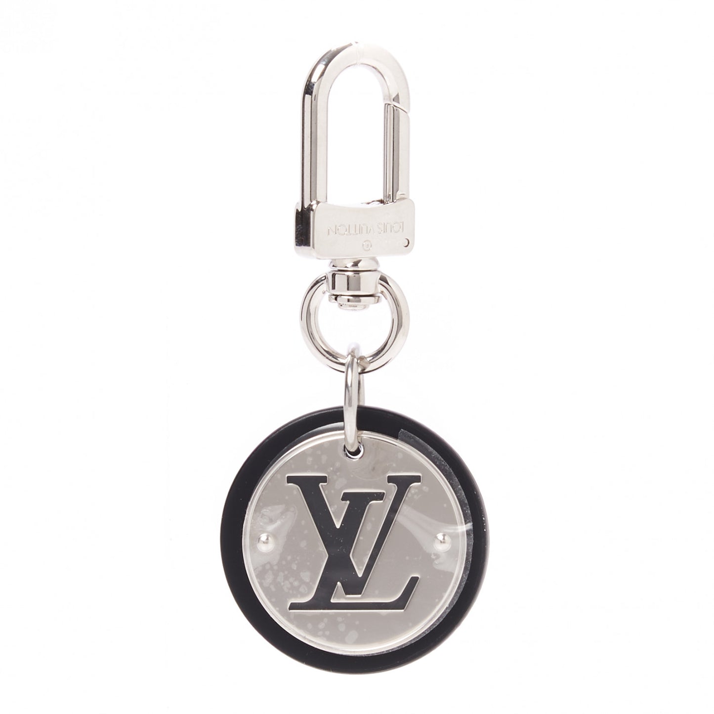 LV Cut Circle Key Holder Silver