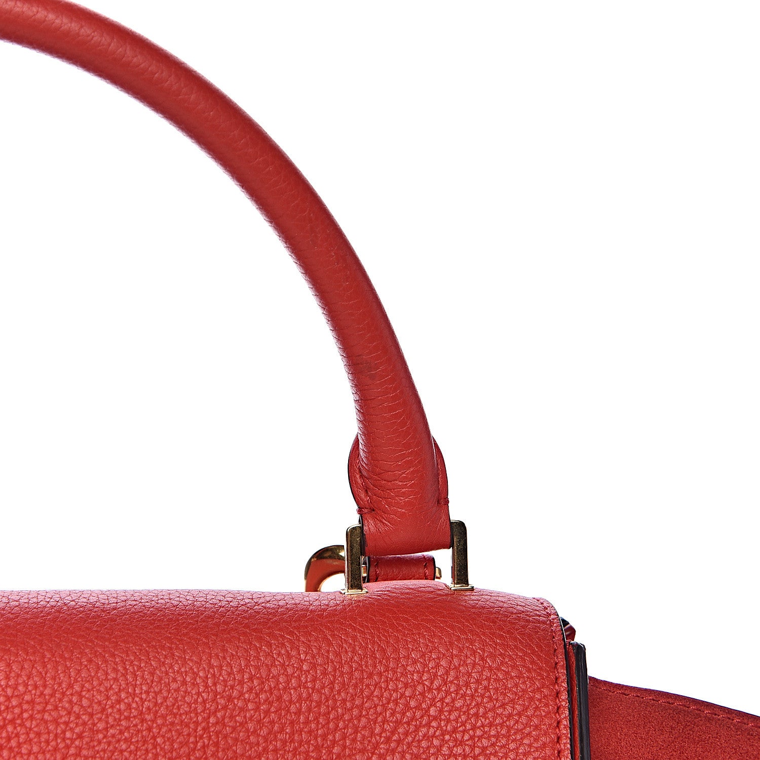 Celine Drummed Calfskin Suede Medium Trapeze Coquelicot 12 of 16