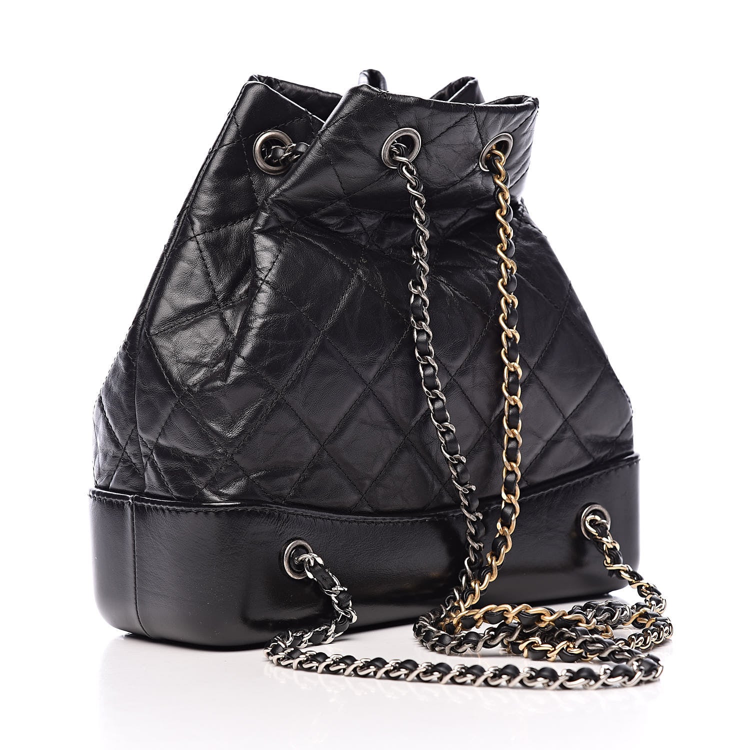 Chanel Aged Calfskin Quilted Small Gabrielle Backpack Black 3 of 11