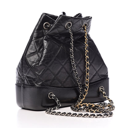 Chanel Aged Calfskin Quilted Small Gabrielle Backpack Black 3 of 11