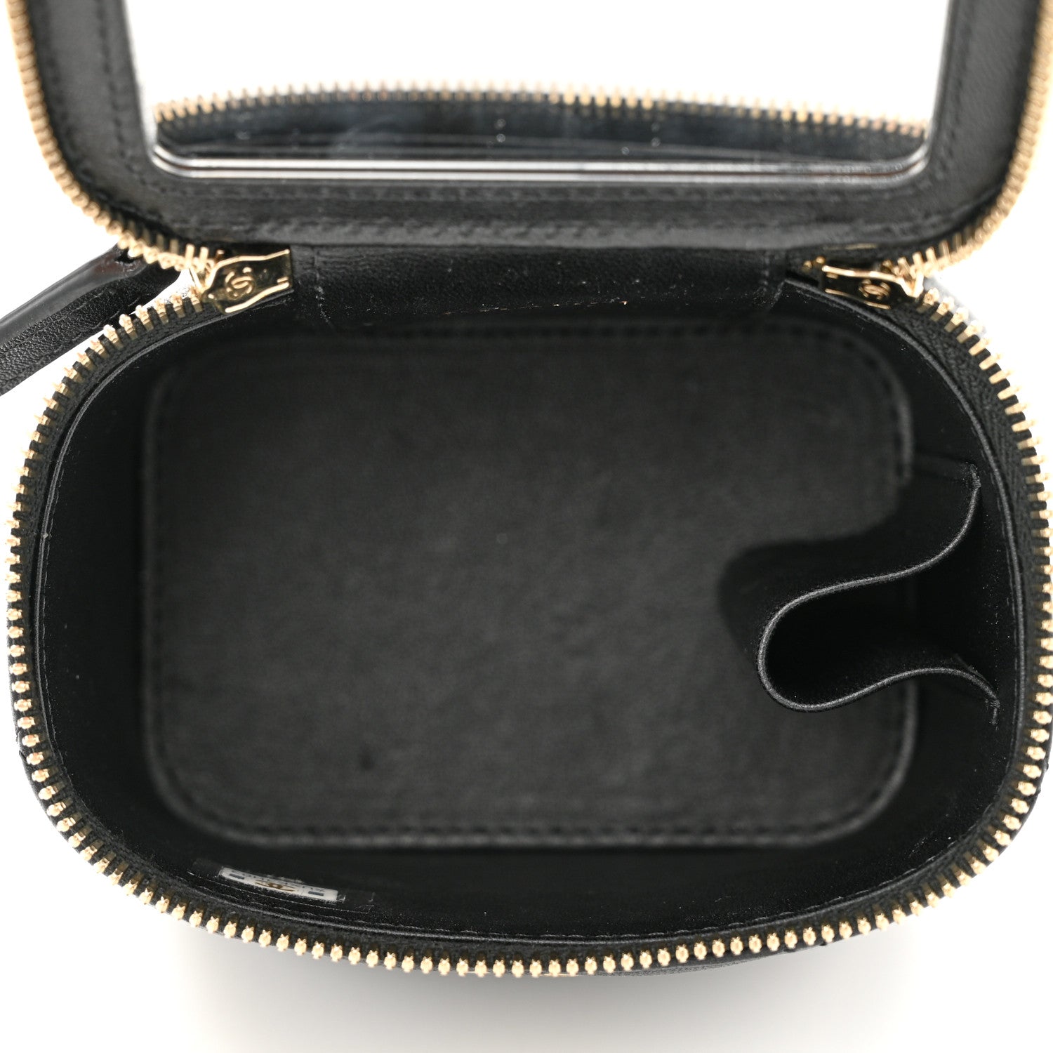 Chanel Lambskin Quilted Top Handle Mini Vanity Case With Chain Black 5 of 9