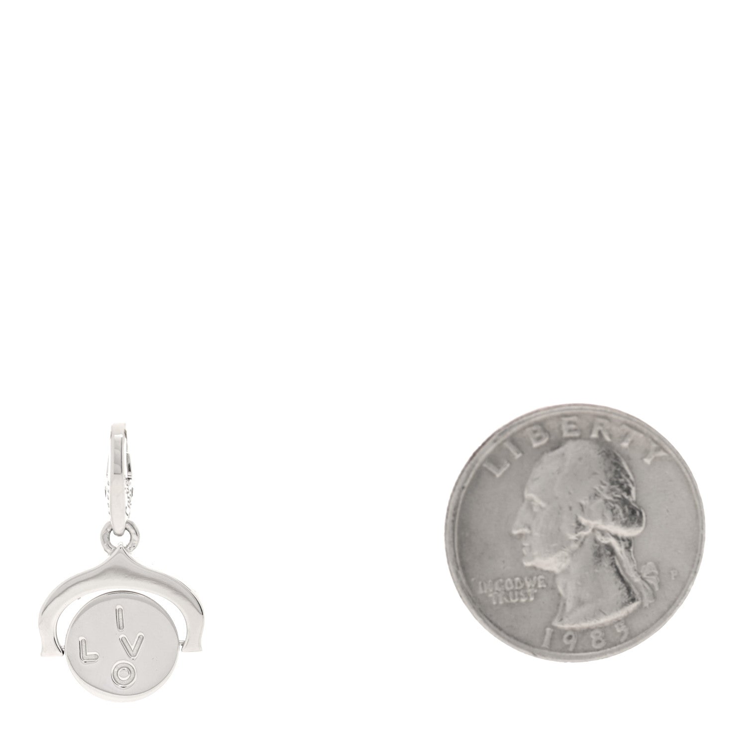 Cartier 18K White Gold I Love You Circle Spinner Charm 2 of 3