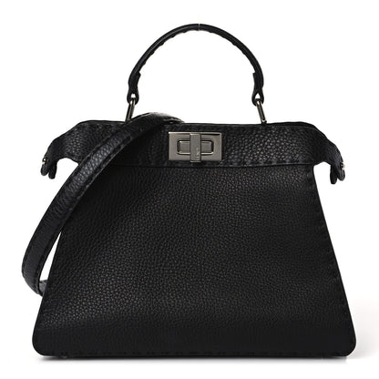 Fendi Cuoio Romano Selleria Chamois Small Peekaboo I SEE U Satchel Black Camel Sunflower 1 of 9
