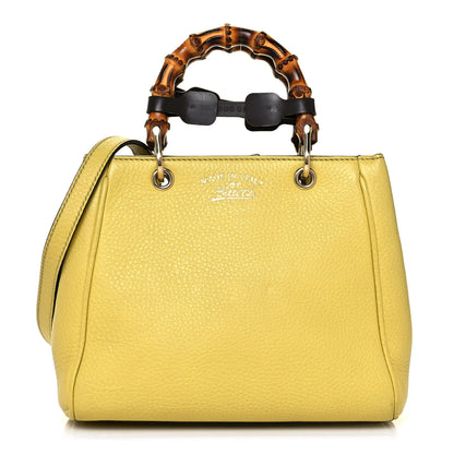 Gucci Calfskin Mini Bamboo Shopper Tote Yellow 1 of 11