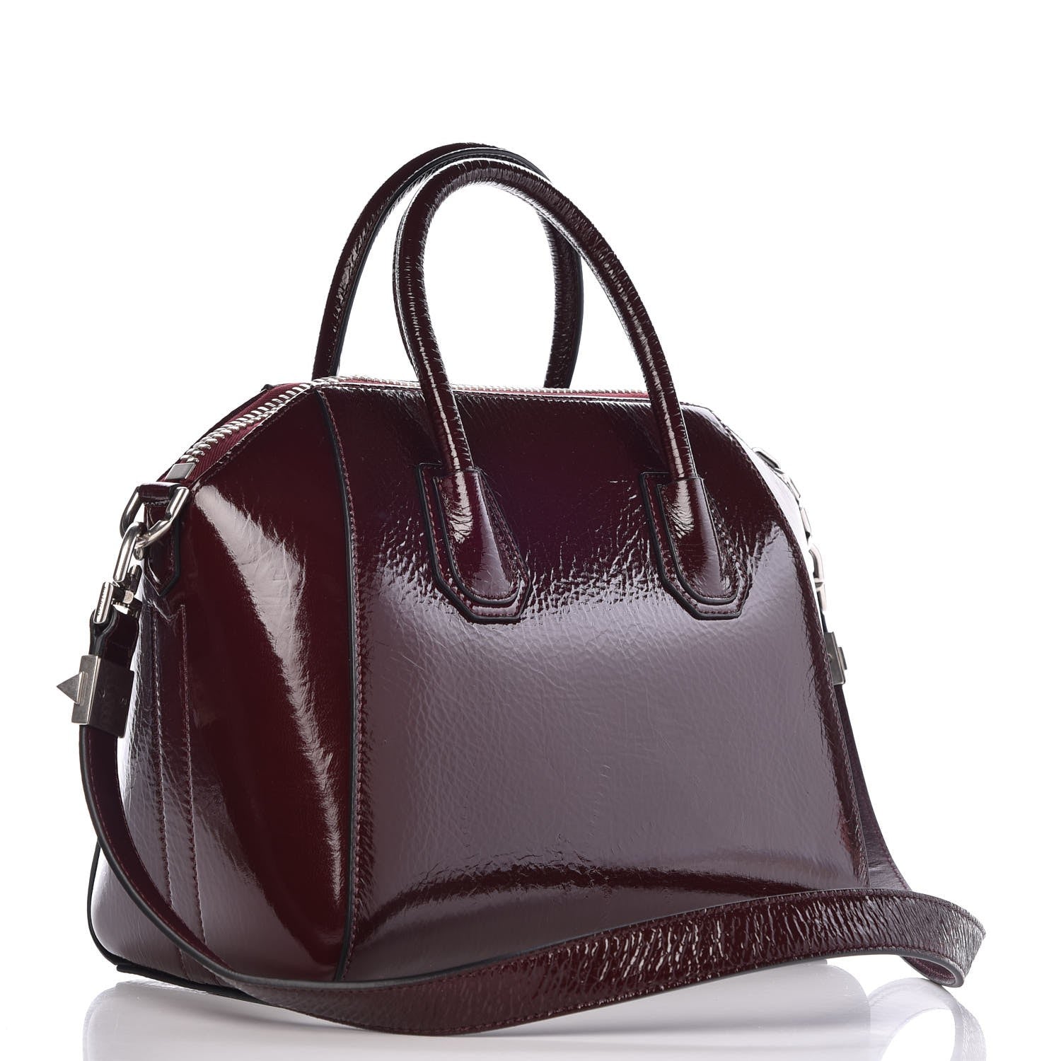 Givenchy Crinkled Patent Calfskin Small Antigona Aubergine 4 of 12