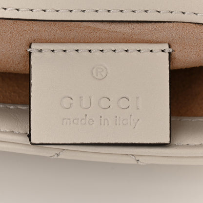 Gucci Calfskin Matelasse Super Mini GG Marmont Shoulder Bag White 6 of 11