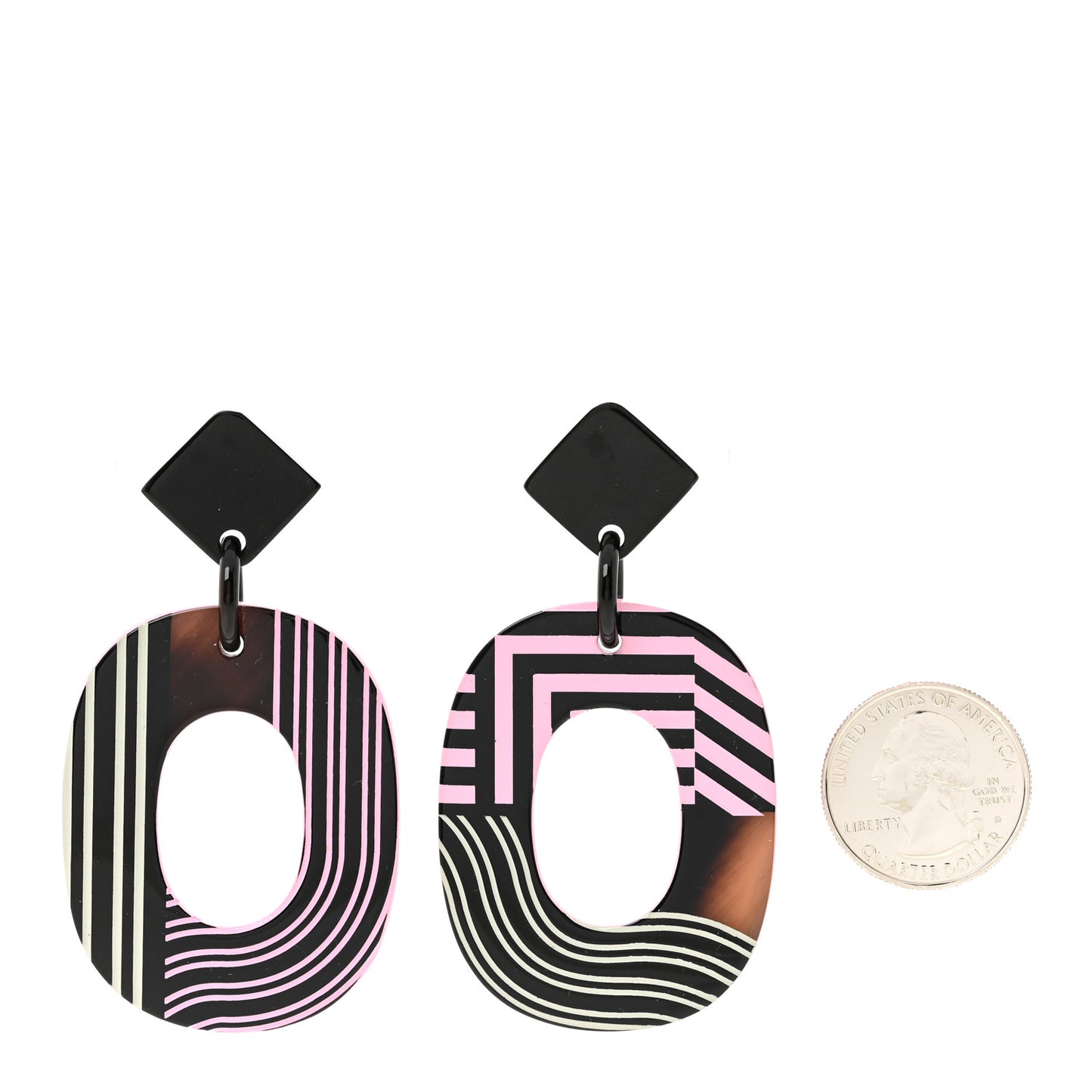 Buffalo Horn Lacquered Wood Isthme Pop Earrings Rose Fever Gris Clair