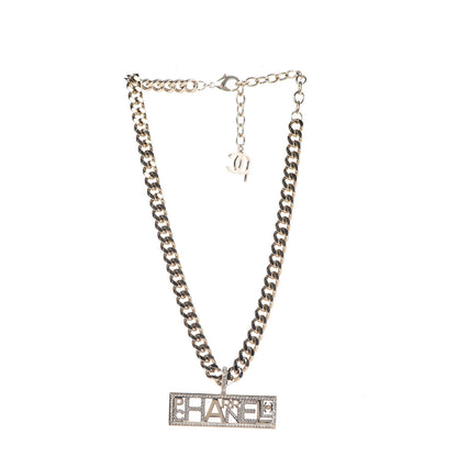 Chanel x Pharrell Williams Crystal Logo Necklace Gold 3 of 7