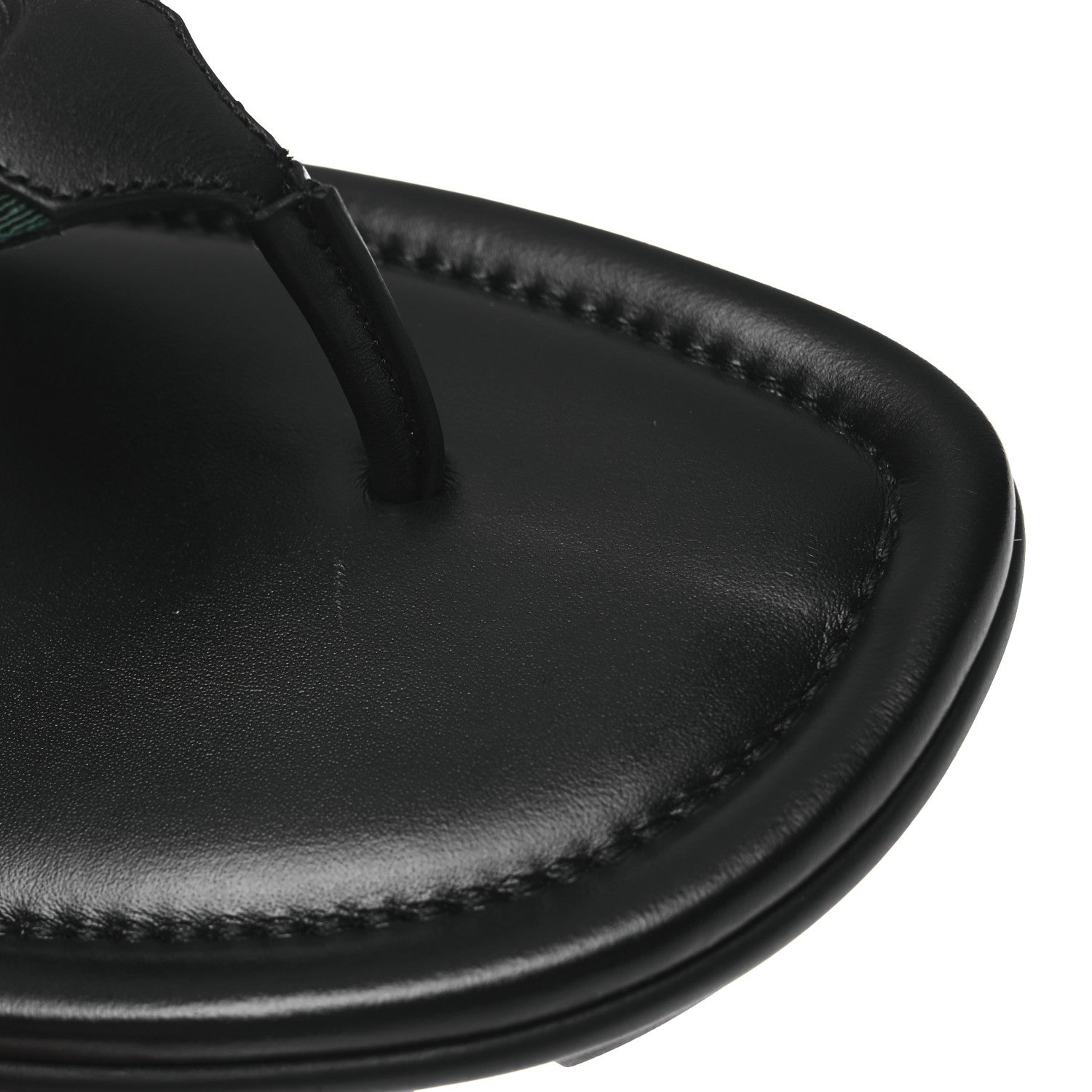 Gucci Nylon Calfskin Web Mens Cleat Sole Thong Sandals 8 Black Red Blue 11 of 14