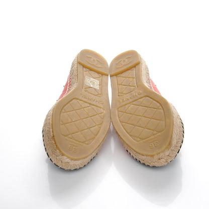 Chanel Suede Pearl CC Espadrilles 36 Pink 5 of 10