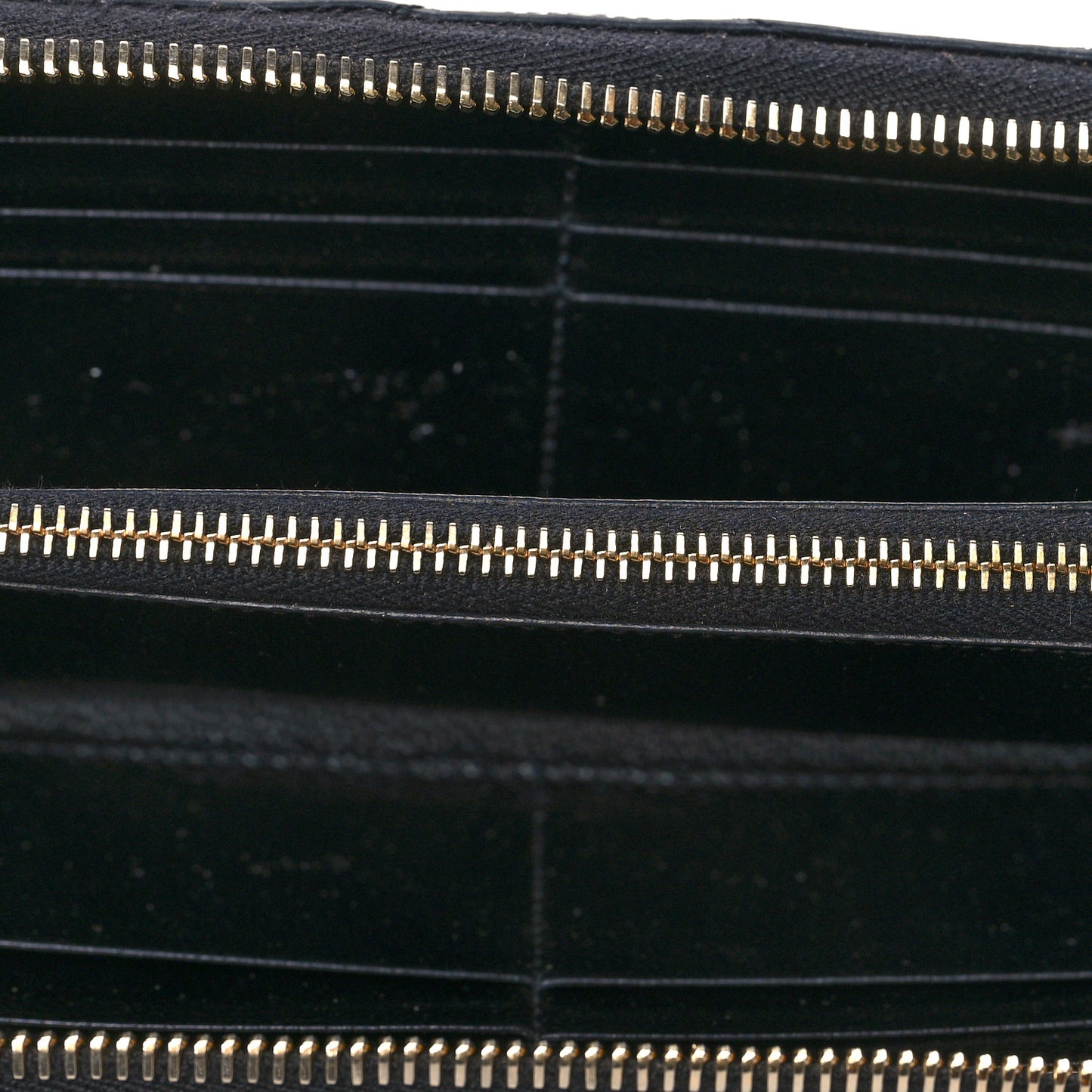 Grain De Poudre Matelasse Chevron Monogram Zip Around Wallet Black