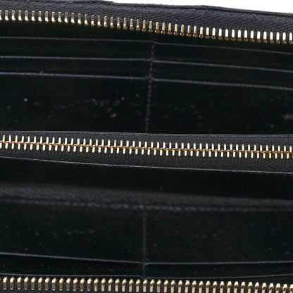 Saint Laurent Grain De Poudre Matelasse Chevron Monogram Zip Around Wallet Black 5 of 14