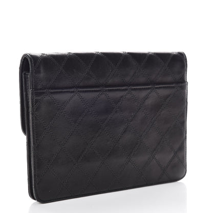 Chanel Lambskin Diamond Stitch Compact Pouch Black 3 of 12