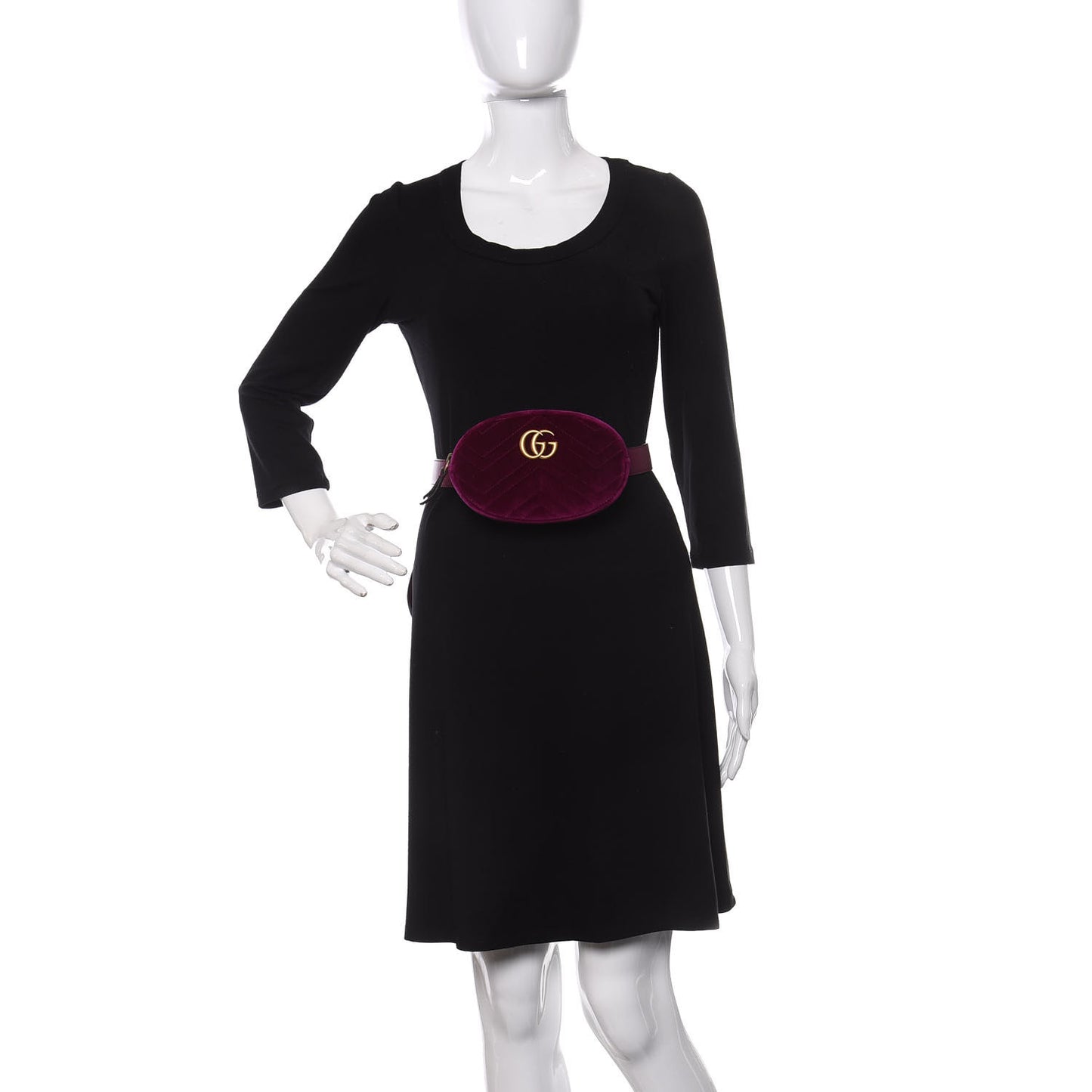 Velvet Matelasse GG Marmont Belt Bag 85 34 Fuchsia Violet Cyclamen