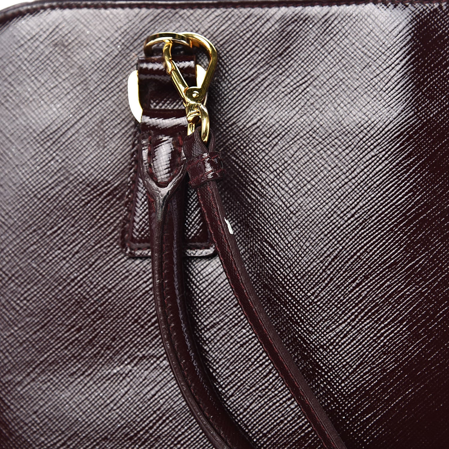 Prada Saffiano Vernice Medium Promenade Tote Granato 12 of 18