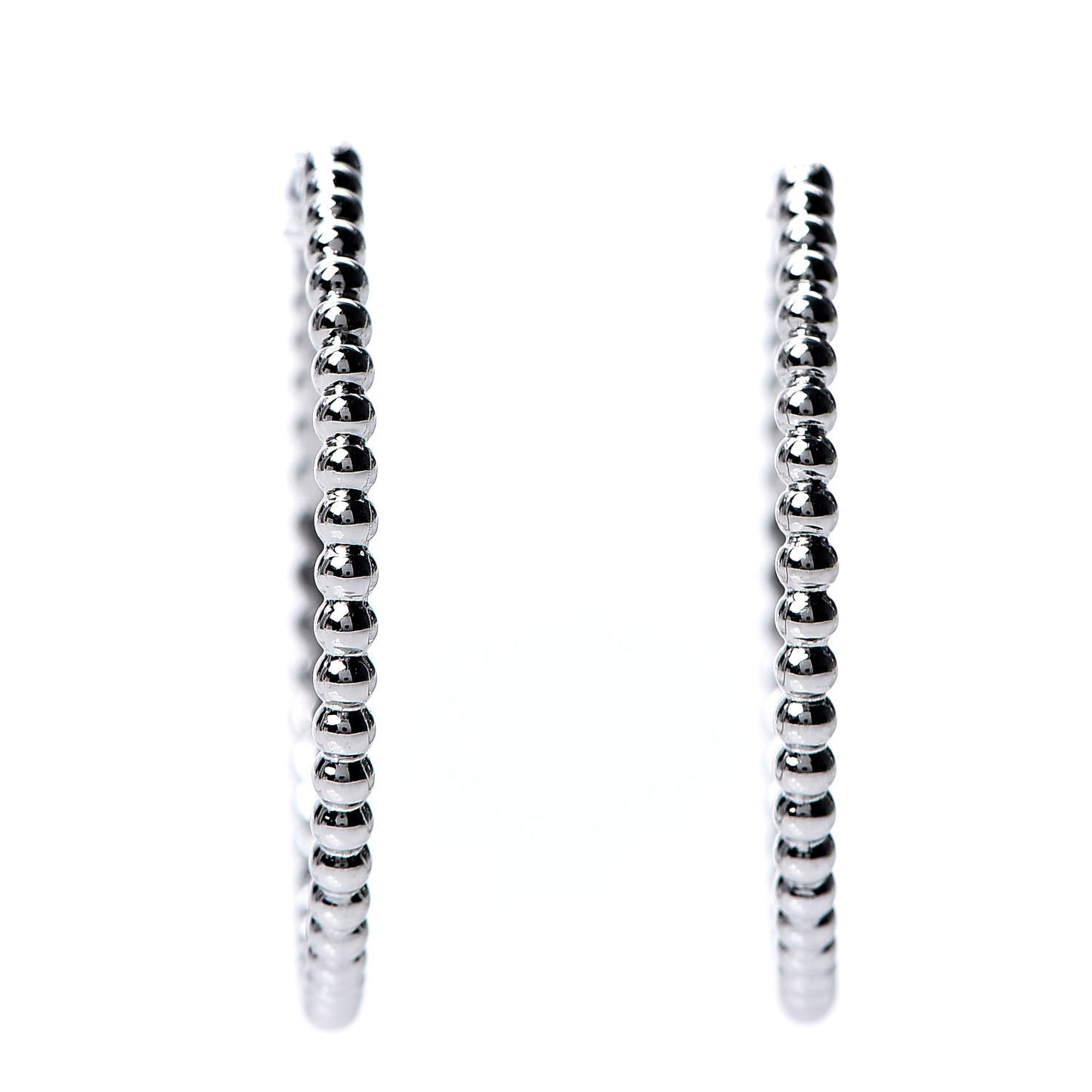 18K White Gold Small Perlee Hoop Earrings