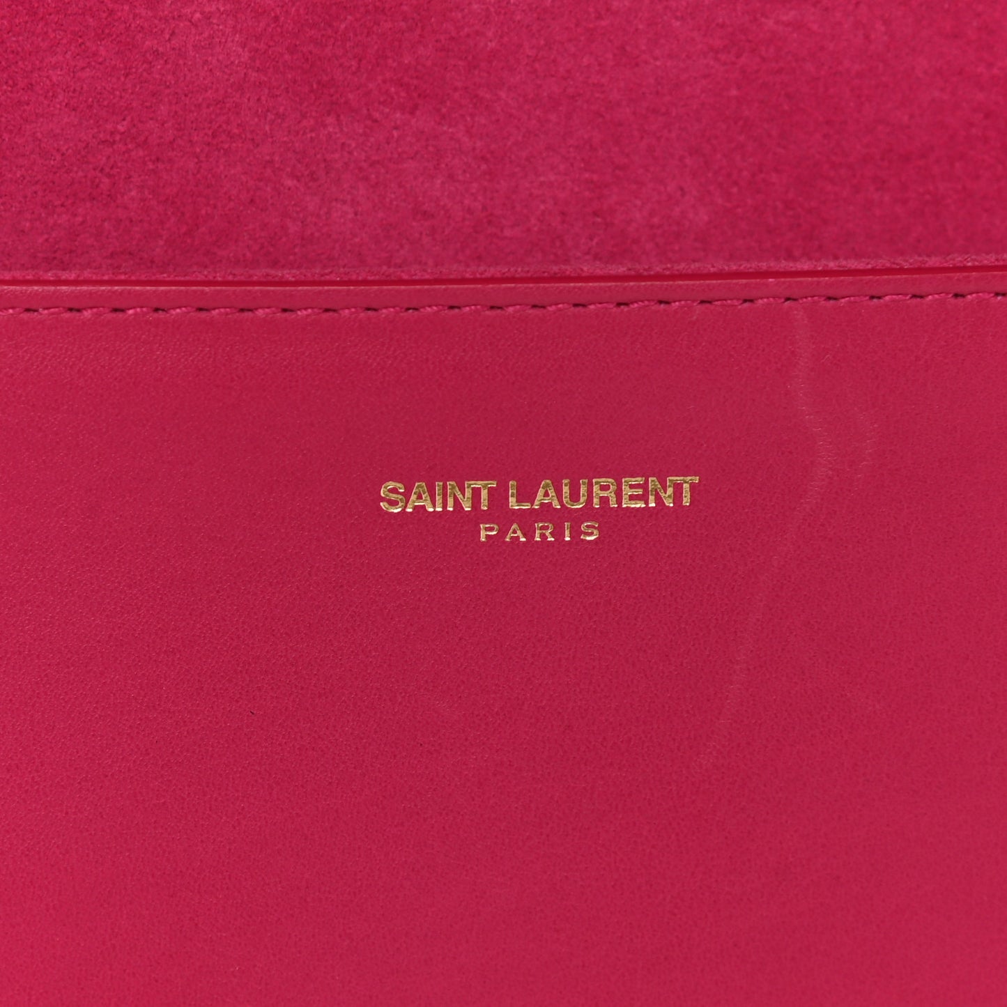 Calfskin Classic Y Ligne Clutch Fuchsia