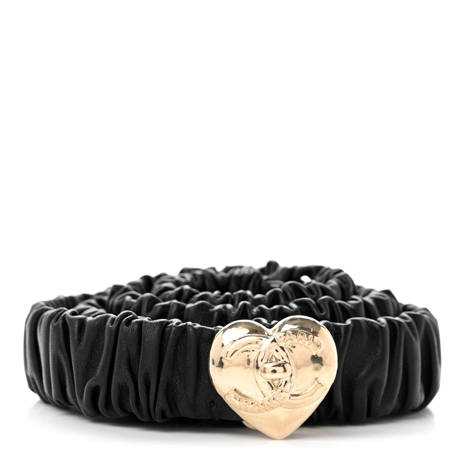 Chanel Lambskin Heart Belt 85 34 Black 1 of 3