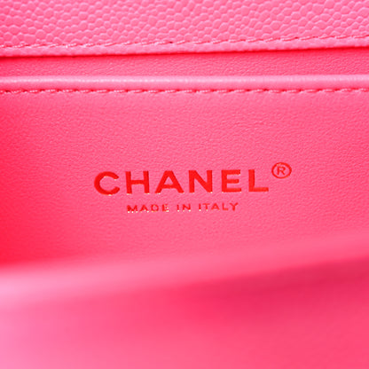 Chanel Caviar Chevron Quilted Medium Boy Flap Fuchsia 6 of 11